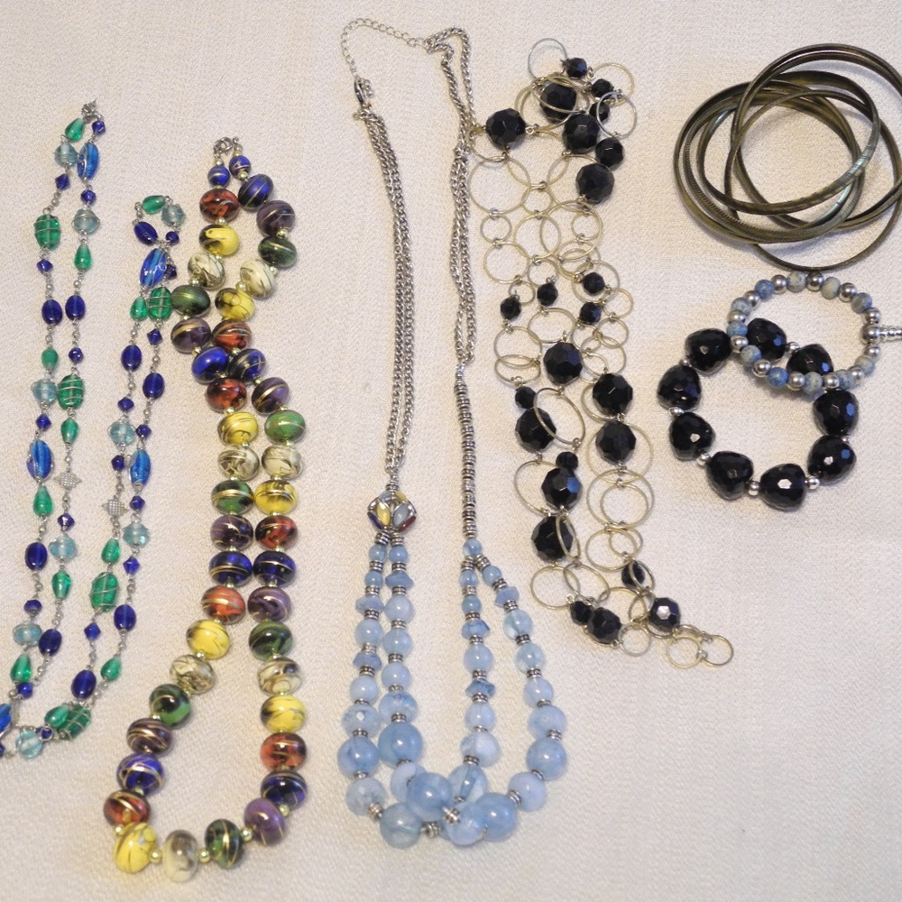 Lot of Necklaces & Bracelets, Glass Beads Costume